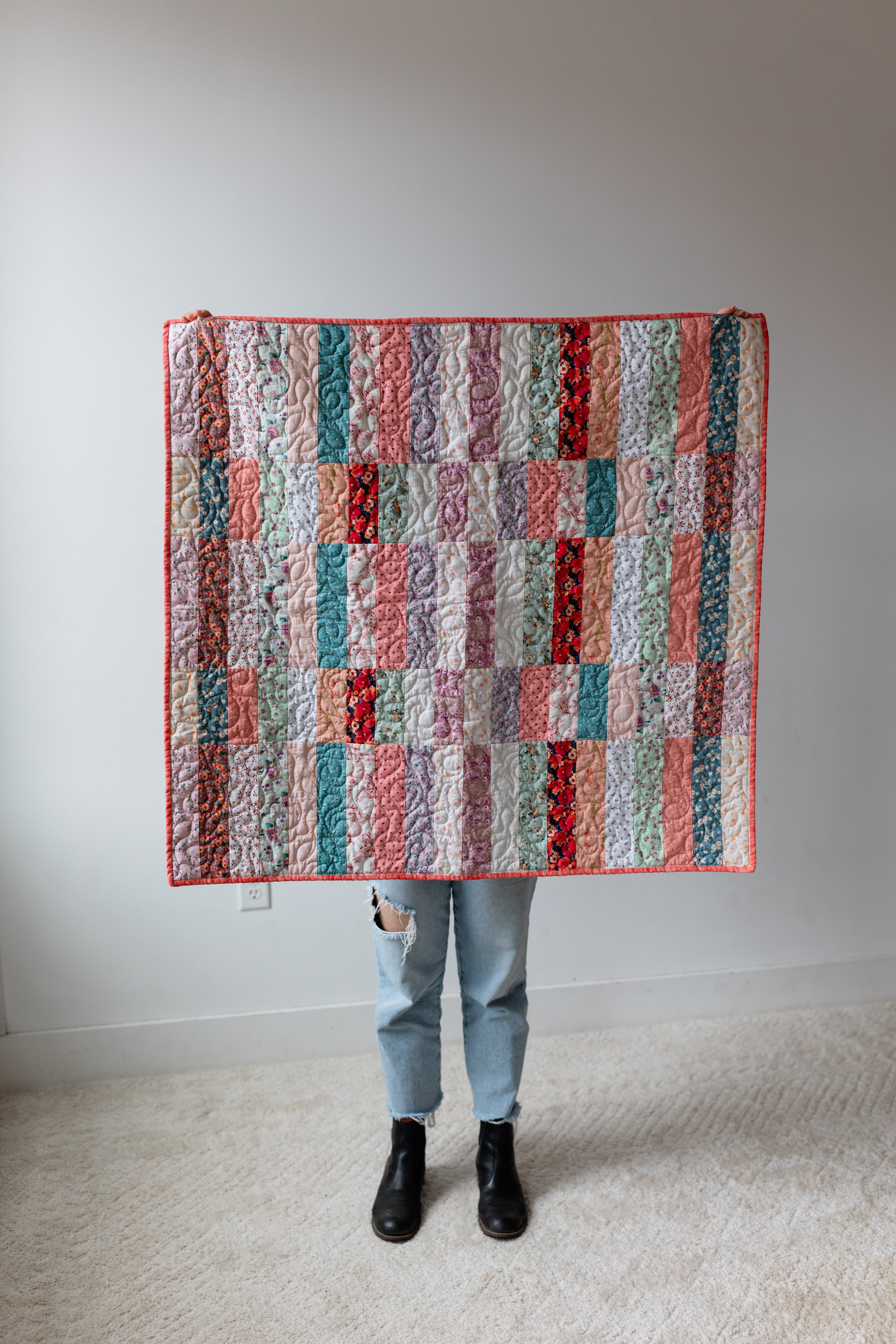 Rosy Stripes | Handmade Quilt