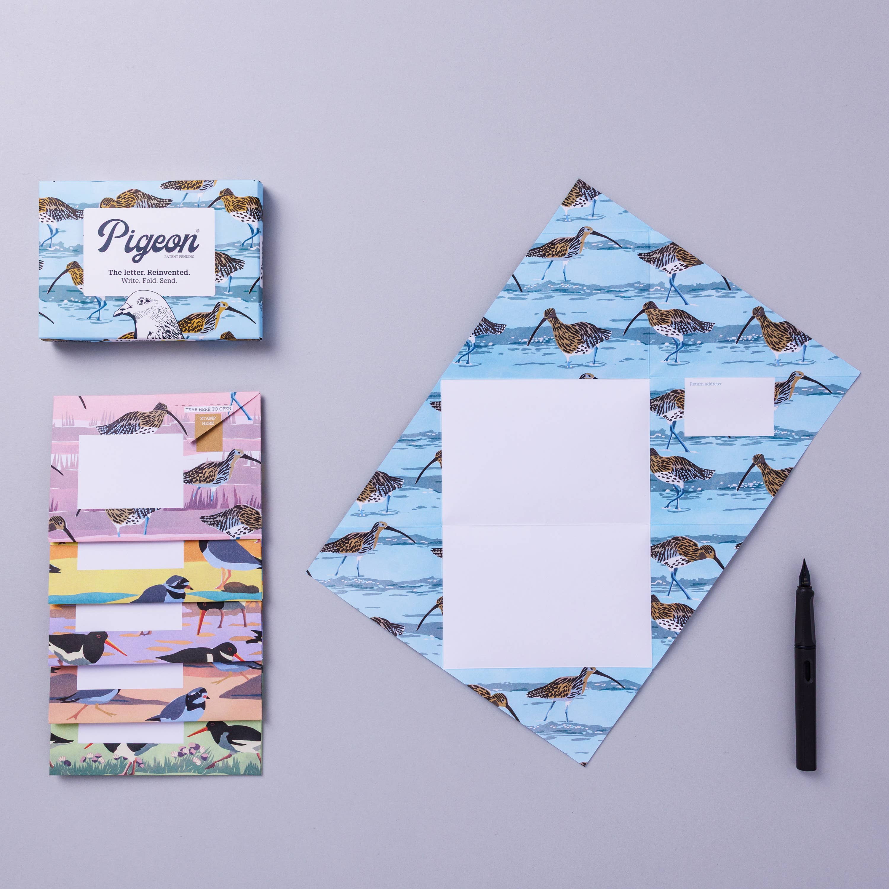Hebridean Pigeon, Folding Seaside Letter Set – Pack of 6