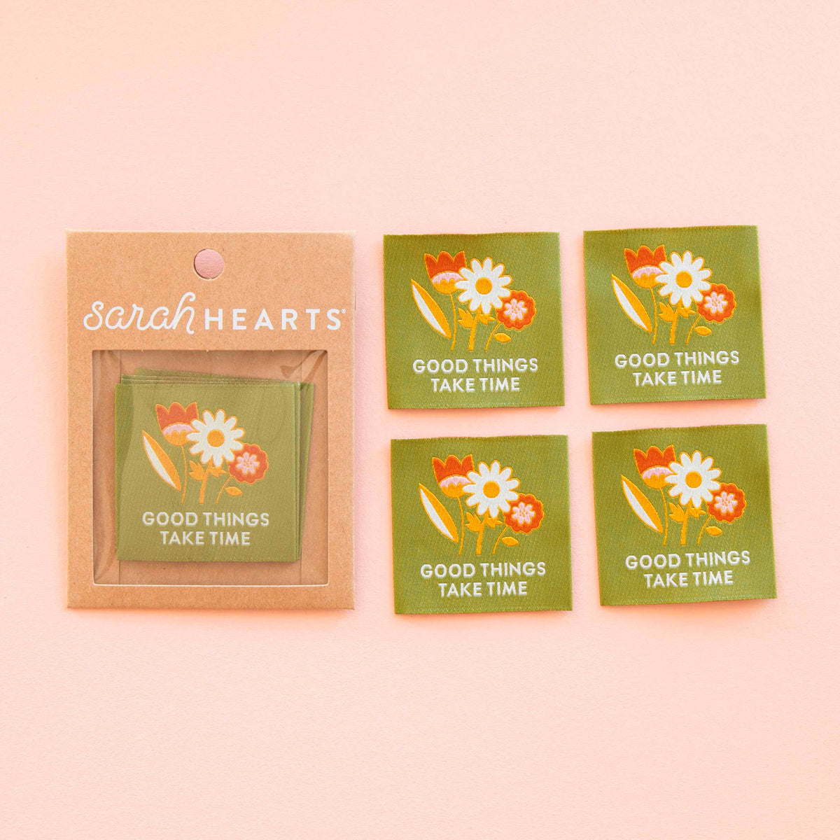 Good Things Take Time Woven Sewing Labels