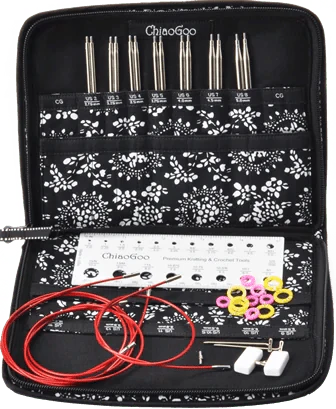 ChiaoGoo -4" TWIST Interchangeable Needle Set Red Lace Small US 2-8