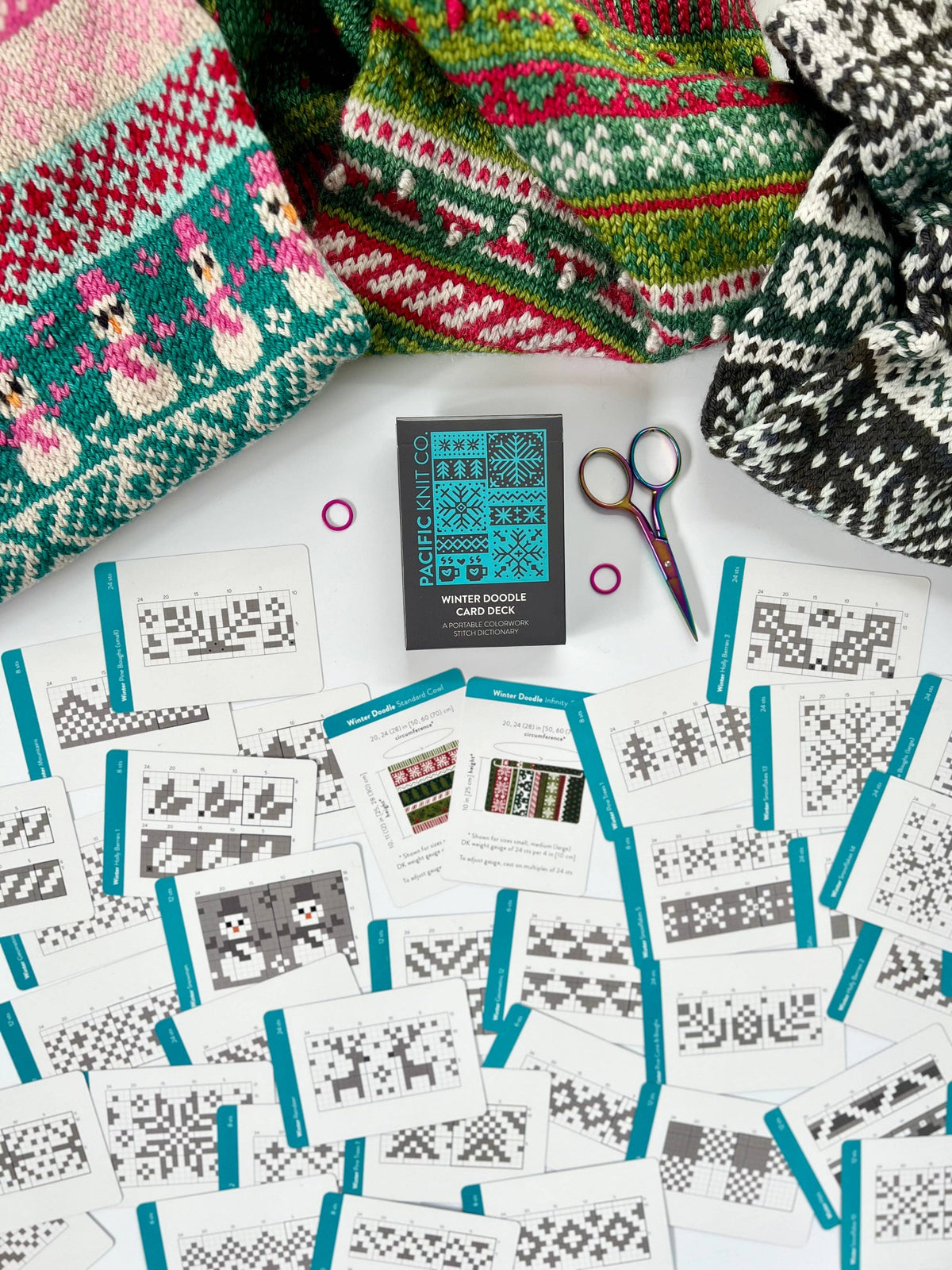 Winter Doodle Card Deck (Core Deck) by Pacific Knit Co