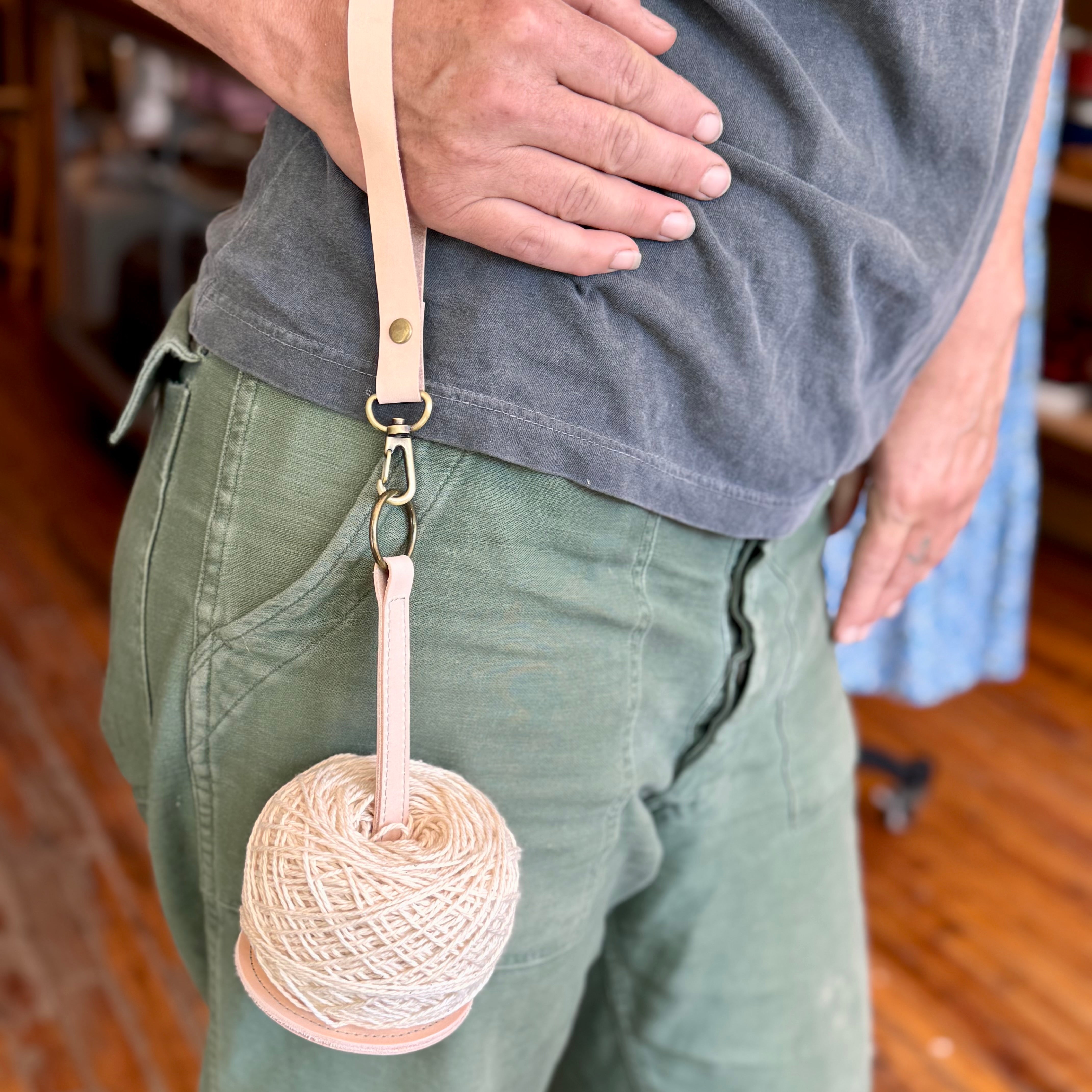 The Ball Buddy - Leather yarn holder