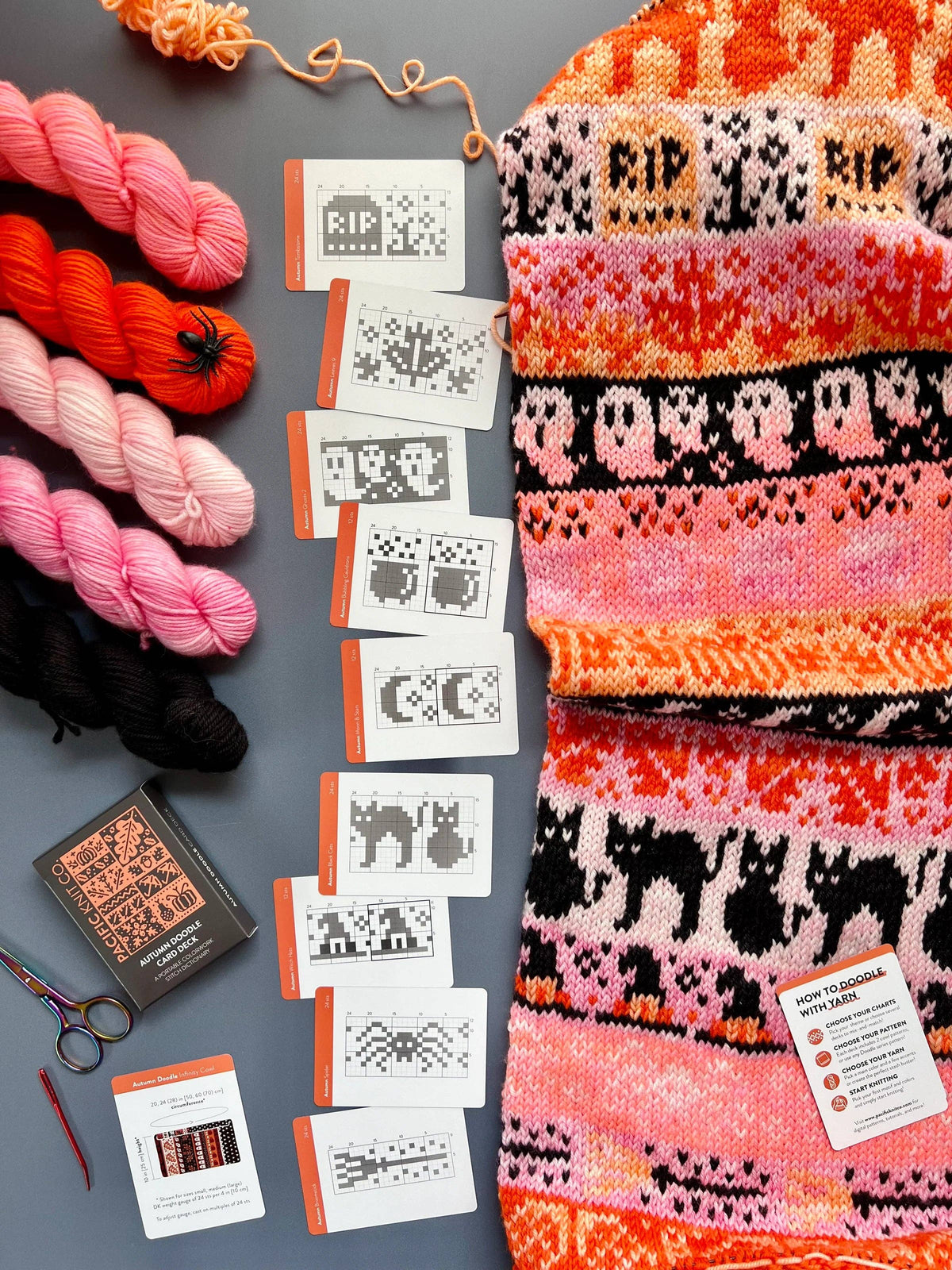 Autumn Doodle Card Deck (Core Deck) by Pacific Knit Co