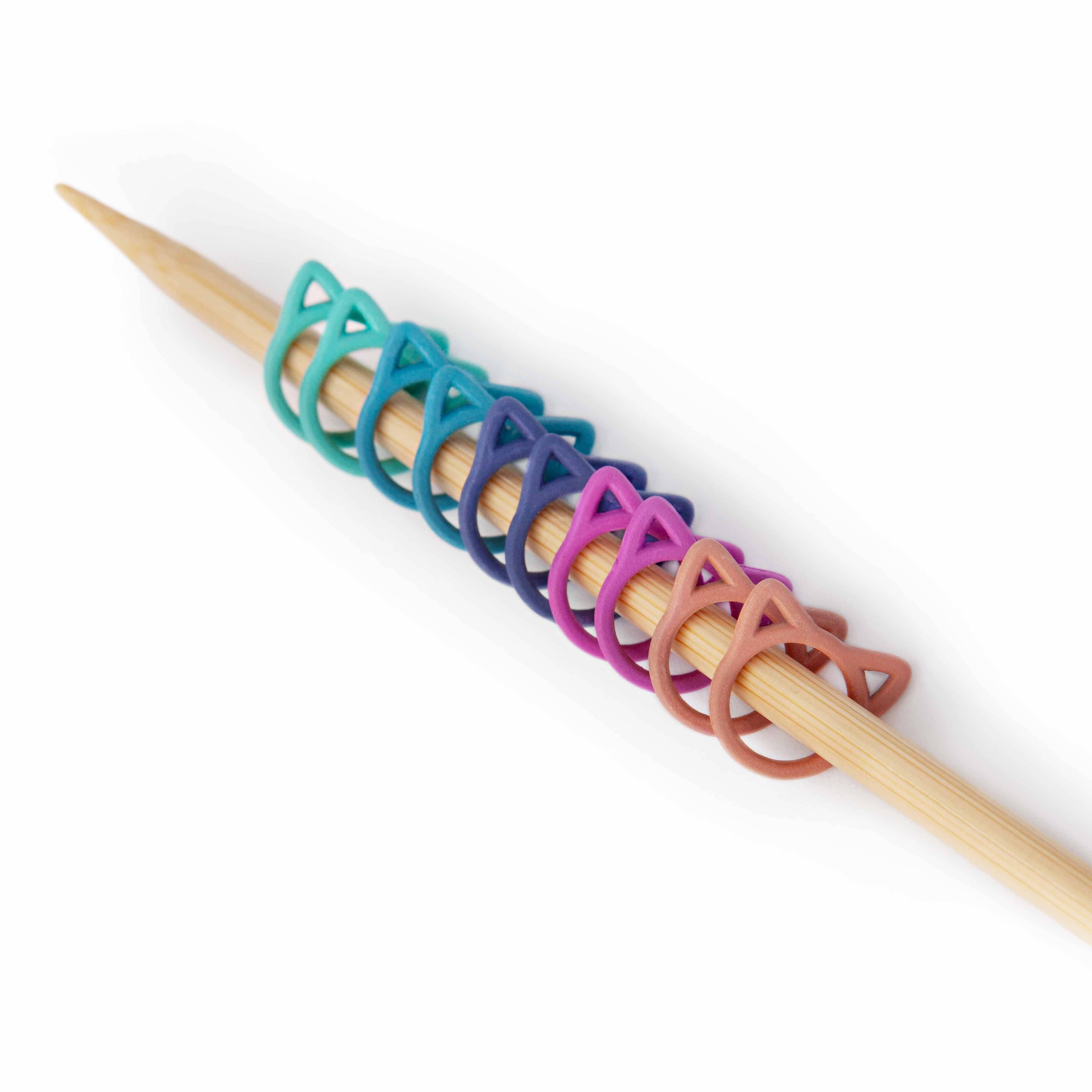 Solid Rainbow Cats - Simple Stitch Markers for Knitting