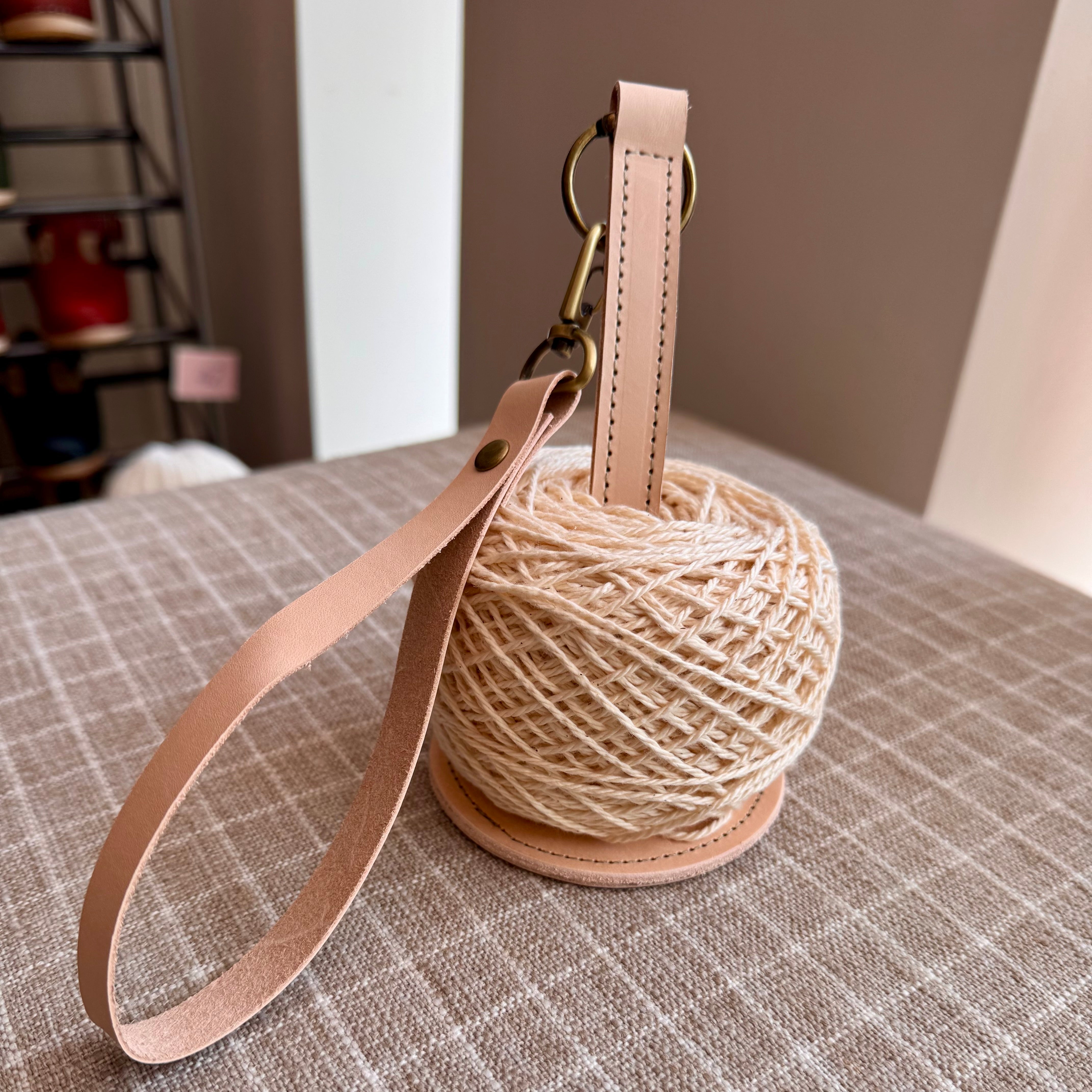 The Ball Buddy - Leather yarn holder