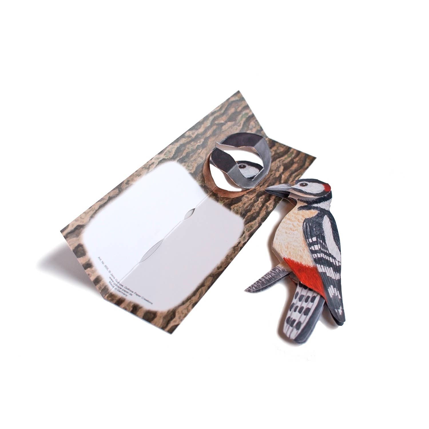 3D animal card Bunstwoodpeckers