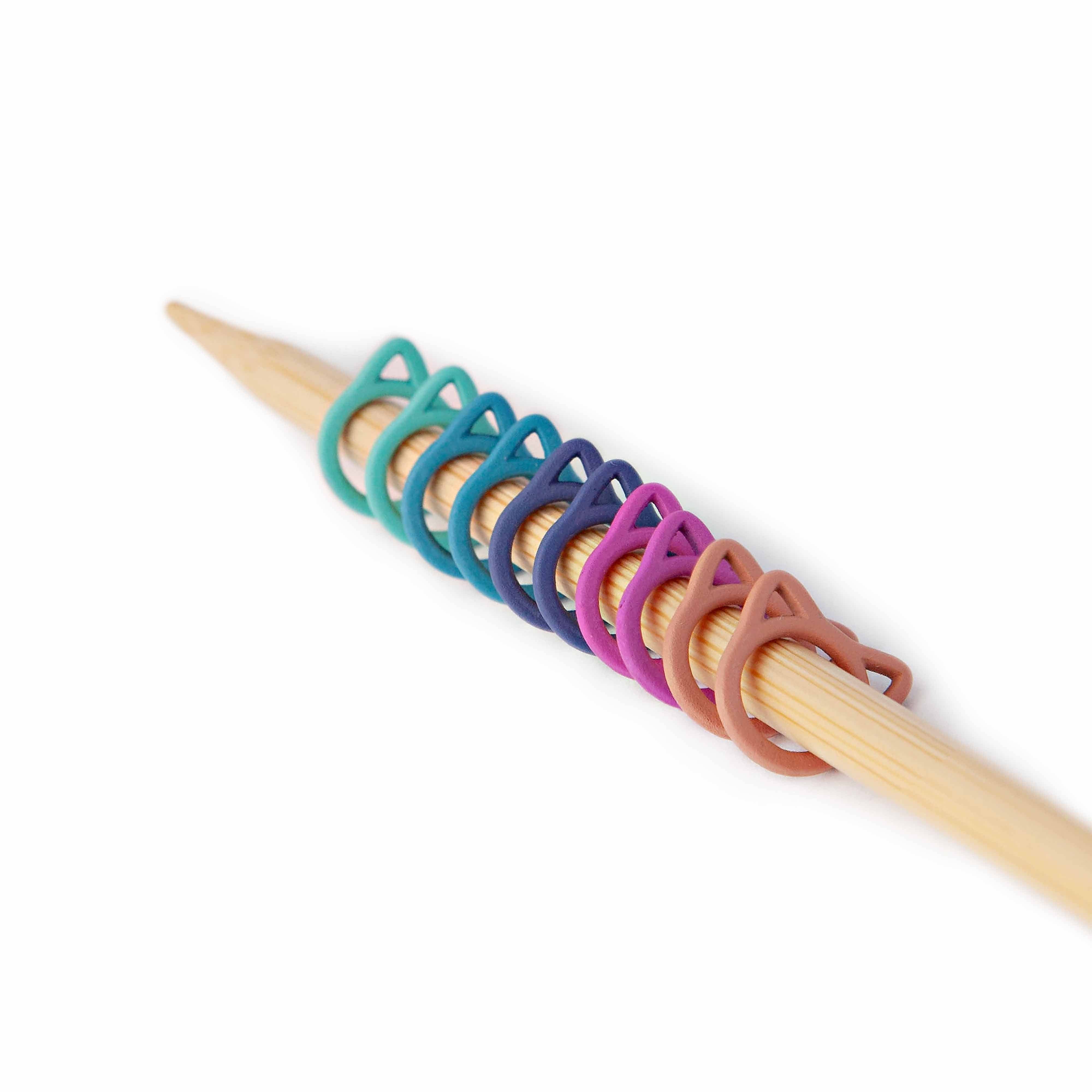 Solid Rainbow Cats - Simple Stitch Markers for Knitting